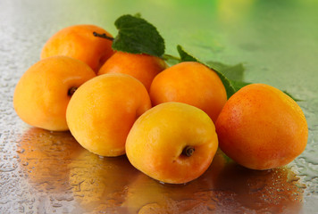 Apricots on nature background