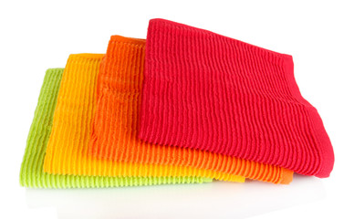 Colorful towels isolated on white