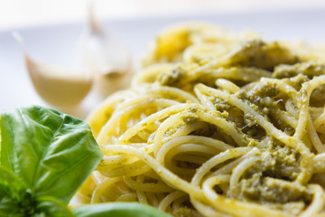 Spaghetti with pesto Genovese