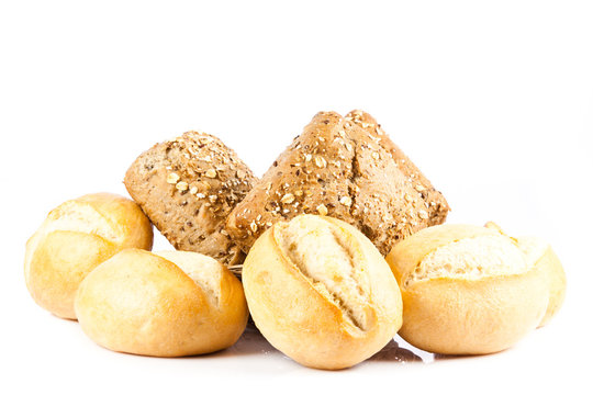 bun bread isolated on white background