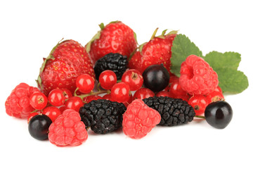Ripe berries isolated on white