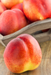 Fototapeta na wymiar Beautiful red peaches