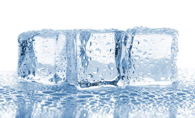 Three melted ice cubes