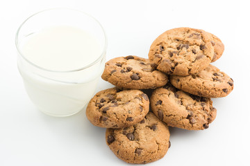Chocolate Chip Cookies and a glass of Milk