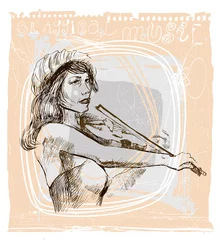 Papier Peint photo autocollant Groupe de musique fille jouant du violon