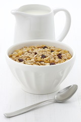 Delicious and healthy muesli cereal