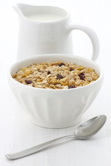 Delicious and healthy muesli cereal