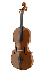 Fototapeta na wymiar brown violin isolated on white background
