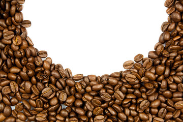 beans of coffee isolated on white background