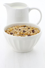 Delicious and healthy muesli cereal