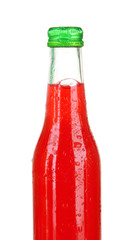 Bottle with tasty drink, isolated on white