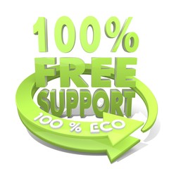 100 percent free support icon  a 100 percent eco