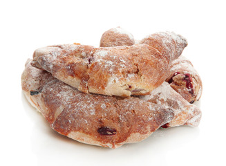 Taste croissants isolated on white.