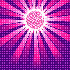Pink discoball with funky polka dot overlay, EPS10 Vector