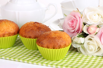 Sweet cupcakes close up