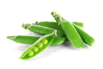 Green peas isolated on white