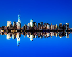 Obraz premium The new Freedom Tower and Lower Manhattan Skyline