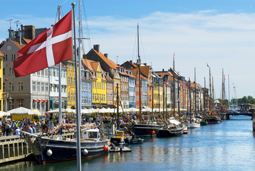Canal historique de Nyhavn à Copenhague, Danemark