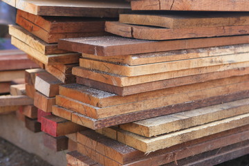 set of wood pine timber for construction building