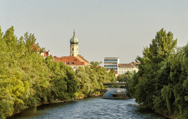 A church by the river.