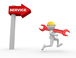 Arrow and the word service.