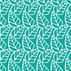 Fototapeta premium Seamless pattern of leaf background vector illustration