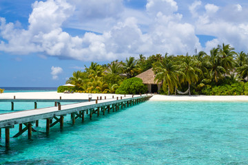 Fototapeta na wymiar Sceneria Resort Island, Malediwy
