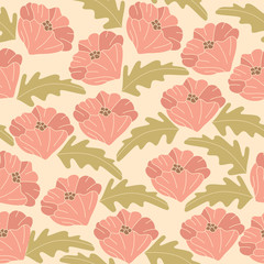 Seamless pattern flowers vector illustration background
