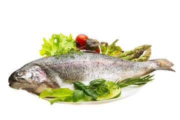 Fresh raw rainbow trout