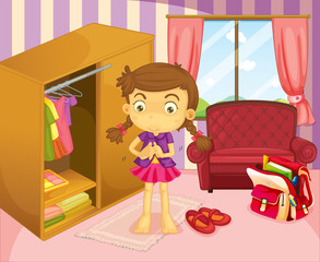 A girl wearing her uniform