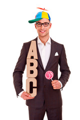 business man writing training concept abc bussiness