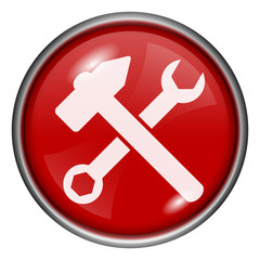 Red round glossy icon