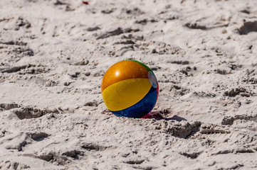   beach and beach ball on the sand.