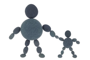 Symbol Vater und Sohn freigestellt