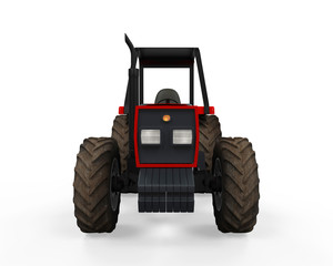 Red Tractor Isolated
