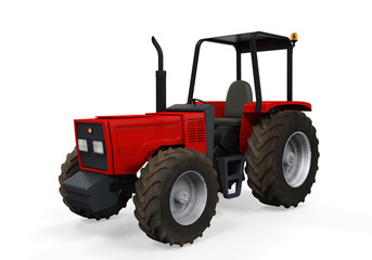 Red Tractor Isolated