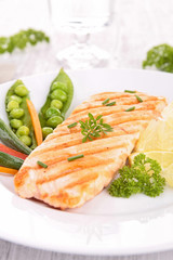 grilled salmon and vegetables