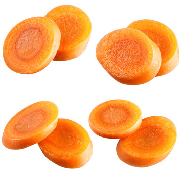 carrot slices. With clipping path