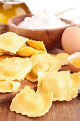 raw ravioli and ingredients