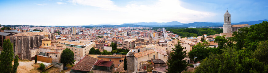 Fototapeta na wymiar Top panoramic view of european city. Girona