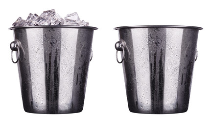 champagne ice bucket and empty