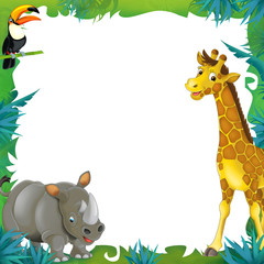 Cartoon safari - jungle - frame border template © agaes8080