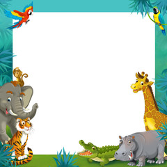 Cartoon safari - jungle - frame border template © agaes8080