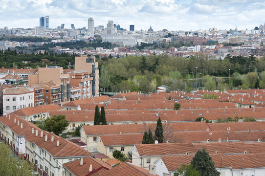 Views of Madrid City from Carabanchel district