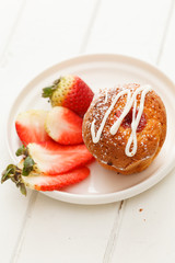 muffin with strawberry