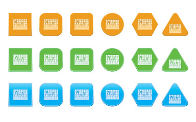 set of analytics icons of different shape