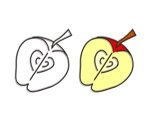 outline art apple