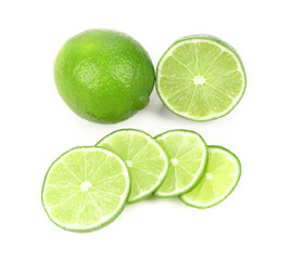 Fresh lime and slices.