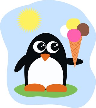 ice cream penguin summer