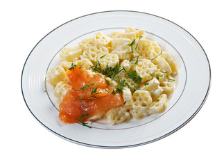 ruote pasta with cream sauce
